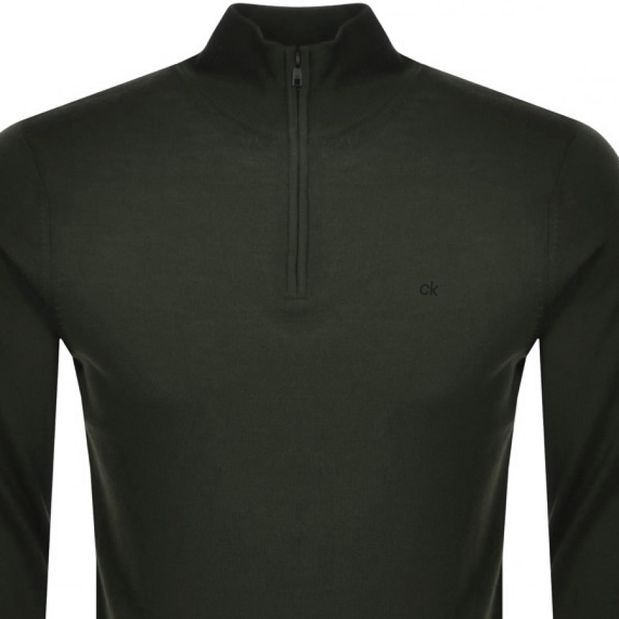 Alternative Image for ProductCalvin Klein Half Zip Knit Jumper Green2